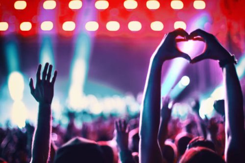 rave party silhouettes. - concert stock pictures, royalty-free photos & images