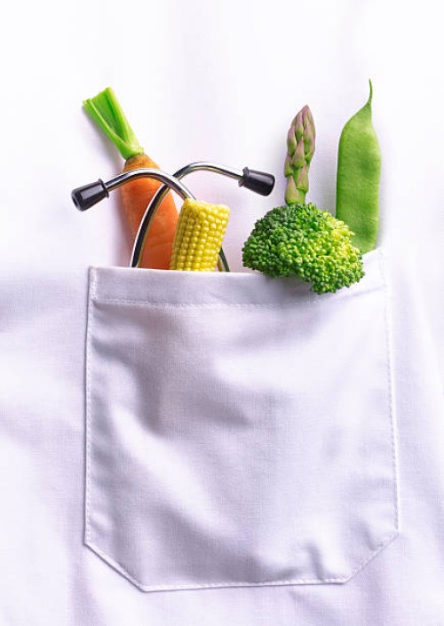 recommended 5 a day vegetables in doctors pocket - food stock pictures, royalty-free photos & images