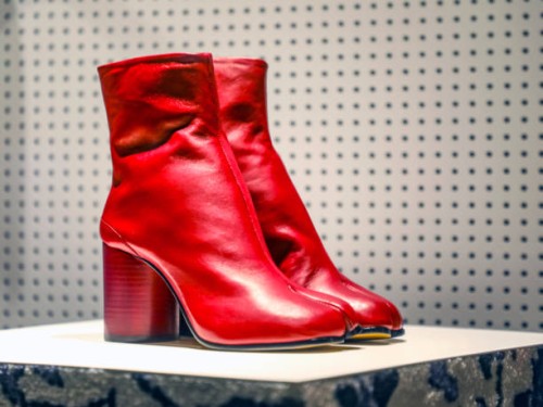 red ankle boots - fashion stock pictures, royalty-free photos & images