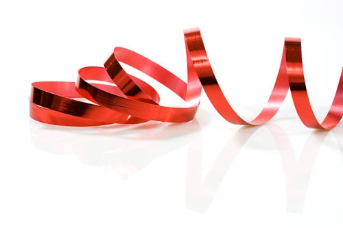 red ribbon on white - home decoration stock pictures, royalty-free photos & images