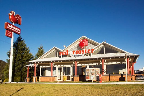 red rooster - junk food stock pictures, royalty-free photos & images