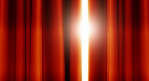 red stage curtains with light shining through - concert stock pictures, royalty-free photos & images