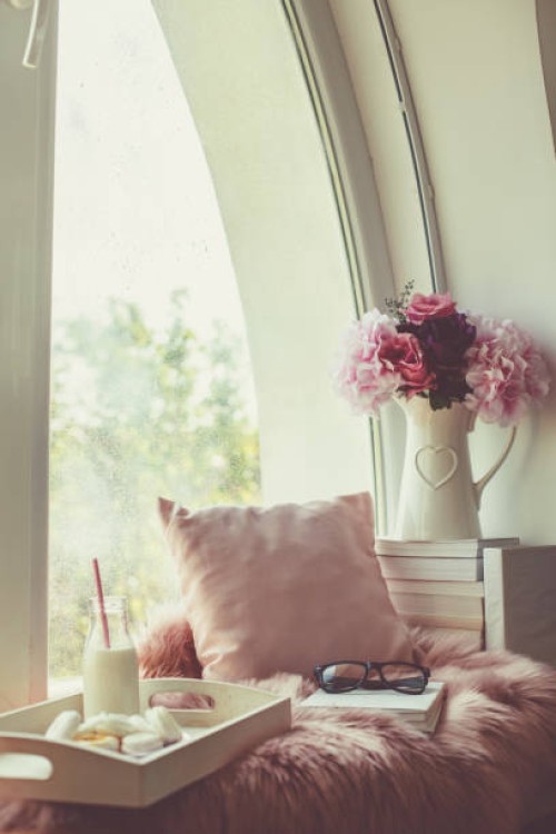 refreshing drink, delicious cookies and a good book by the window - home decoration stock pictures, royalty-free photos & images