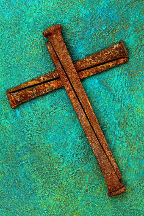 religious: cross of old rusty square nails - nails art stock pictures, royalty-free photos & images