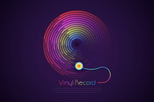 retro vinyl record concept - concert stock illustrations