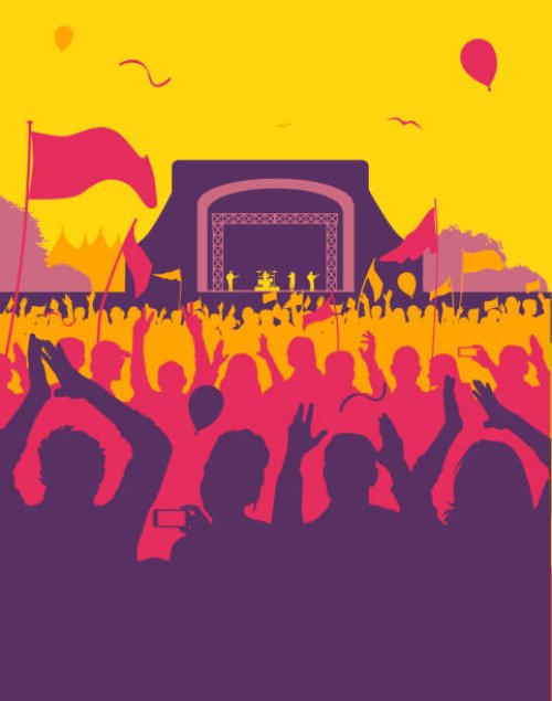 rock festival/concert - concert stock illustrations