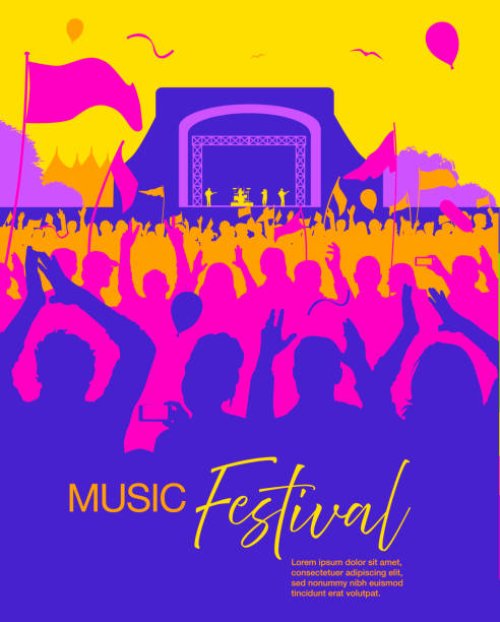 rock festival/concert poster - concert stock illustrations