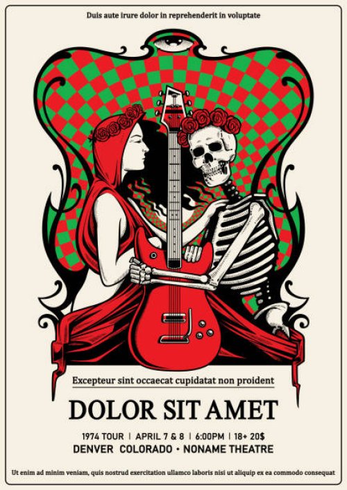 rock poster - concert stock illustrations