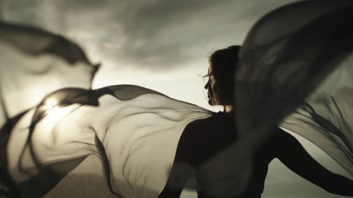 romantic girl in long dress enjoying the wind. standing on a cliff - fashion stock pictures, royalty-free photos & images