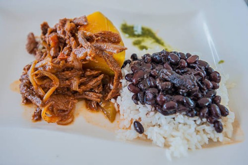 ropa vieja, rice, beans and beef - food stock pictures, royalty-free photos & images
