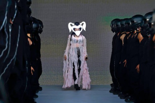 Rosalía performs at the Coachella Stage during the 2023 Coachella Valley Music and Arts Festival on April 15, 2023 in Indio, California.