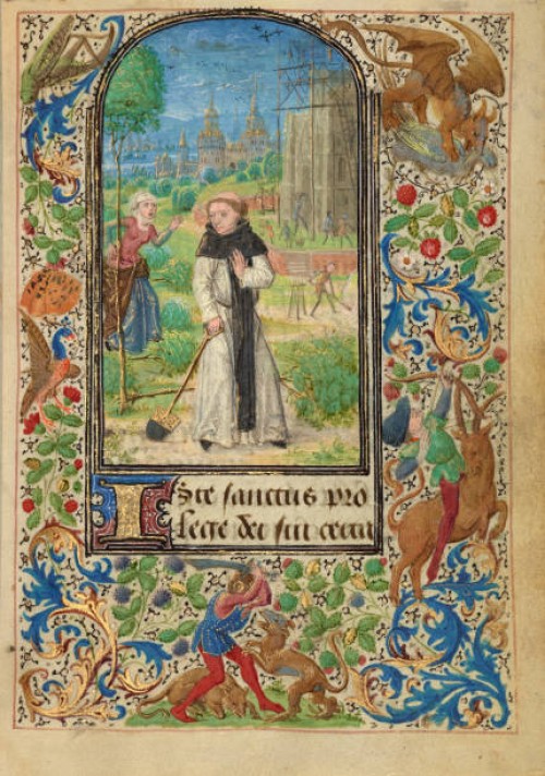 Saint Fiacre and HoupdÈe; Prayer Book of Charles the Bold, 1469. Creator: Lieven van Lathem.