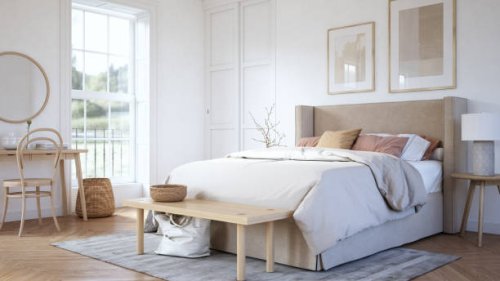 scandinavian bedroom interior - stock photo - home decoration stock pictures, royalty-free photos & images