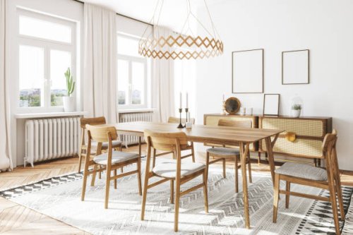 scandinavian domestic dining room interior - home decoration stock pictures, royalty-free photos & images
