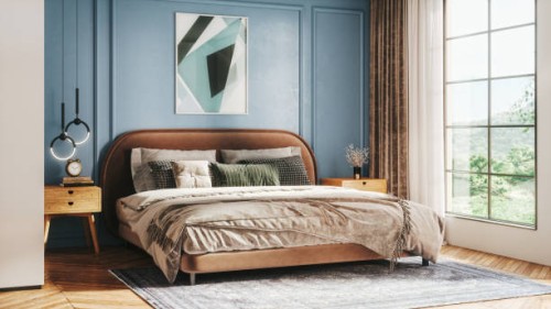 scandinavian style bedroom - home decoration stock pictures, royalty-free photos & images