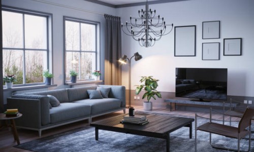 scandinavian style living room interior - home decoration stock pictures, royalty-free photos & images