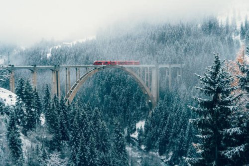 scenic view of train on viaduct in switzerland - travel stock pictures, royalty-free photos & images