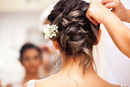 schönheit-zeit für die braut. - hairstyle stock-fotos und bilder