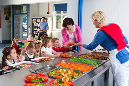school caferteria line - food stock pictures, royalty-free photos & images