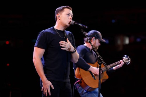 Scotty McCreery performs onstage at the Concert For Carolina Benefit Concert at Bank of America Stadium on October 26, 2024 in Charlotte, North...