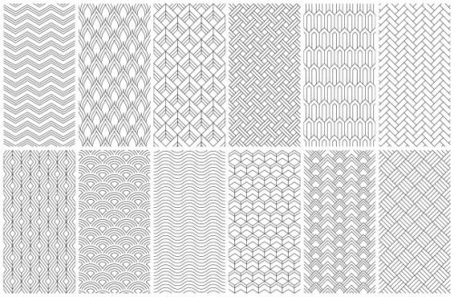 seamless geometric patterns - home decoration stock illustrations