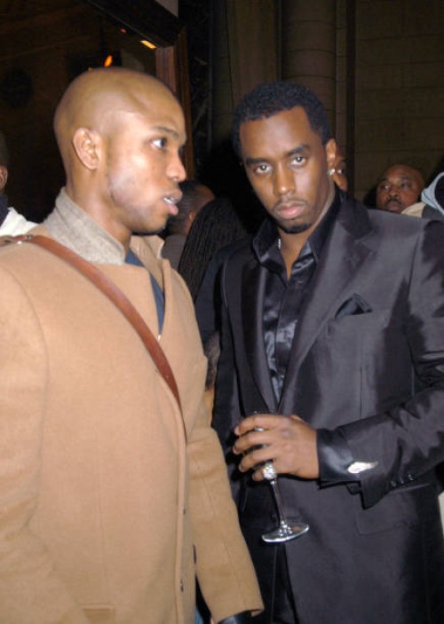 Sean P. Diddy Combs during Mercedes-Benz Fashion Week Fall 2003 Collections - Sean John - Front Row and Backstage at Cipriani's in New York City, New...