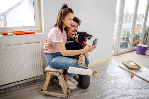 selfies in love - home decoration stock pictures, royalty-free photos & images