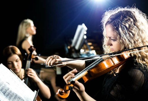 serious woman playing the violin. - concert stock pictures, royalty-free photos & images