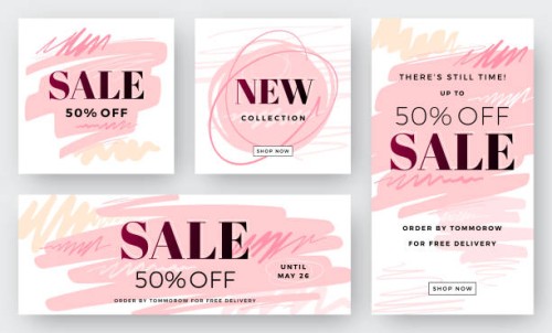 set of abstract sale backgrounds - fashion stock illustrations