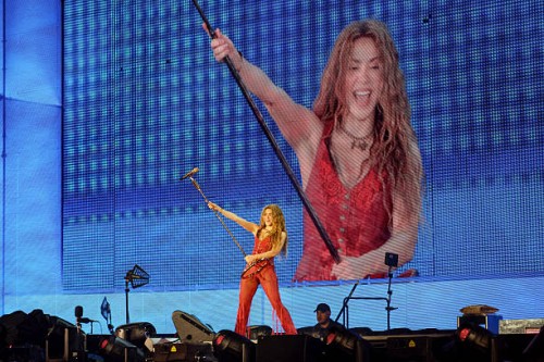 Shakira performs onstage during Shakira: Las Mujeres Ya No Lloran World Tour - New Jersey Night Two at Met Life Stadium on May 16, 2025 in East...