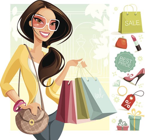 shopping - fashion stock illustrations