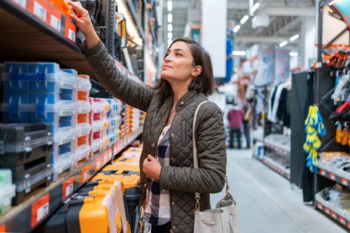 shopping at construction store - home decoration stock pictures, royalty-free photos & images