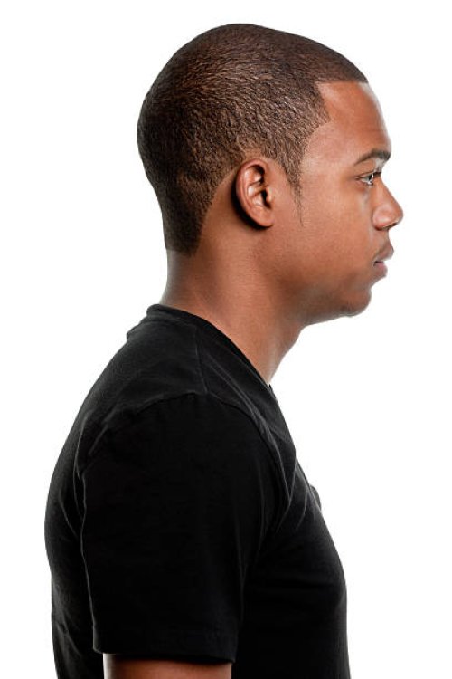 side view profile portrait of serious young man - hairstyle stock pictures, royalty-free photos & images