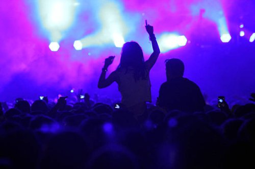 silhouette of girl - concert stock pictures, royalty-free photos & images