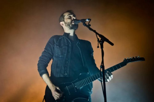 Singer Greg Gonzalez of the American band Cigarettes After Sex performs live on stage during a concert at the Columbiahalle on May 16, 2018 in...