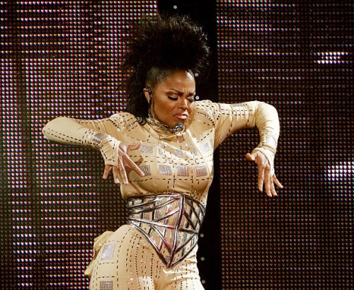 Singer Janet Jackson performs onstage during her "Rock Witchu" tour at the Staples Center on September 17, 2008 in Los Angeles, California.