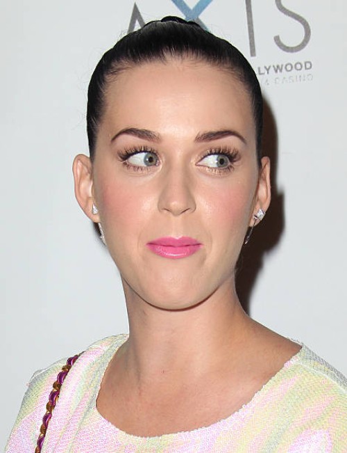 Singer Katy Perry arrives at the grand opening of Britney Spears' two-year residency "Britney: Piece of Me" at Planet Hollywood Resort & Casino on...