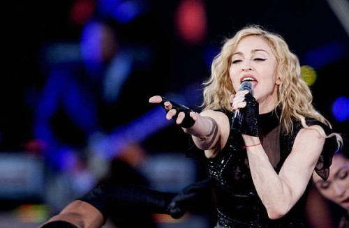 Singer Madonna performs during a concert at the Valle Hovin Stadium in Oslo on July 28, 2009. AFP PHOTO/ Kyrre Lien / SCANPIX