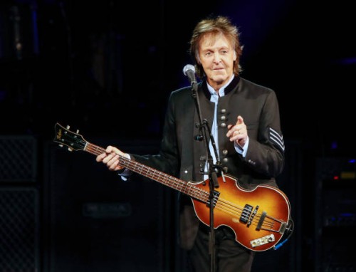 Sir Paul McCartney performs in concert during his One on One tour at Hollywood Casino Amphitheatre on July 26, 2017 in Tinley Park, Illinois. / AFP...