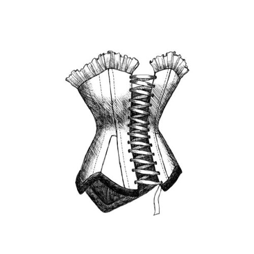 sketch corset - fashion stock illustrations