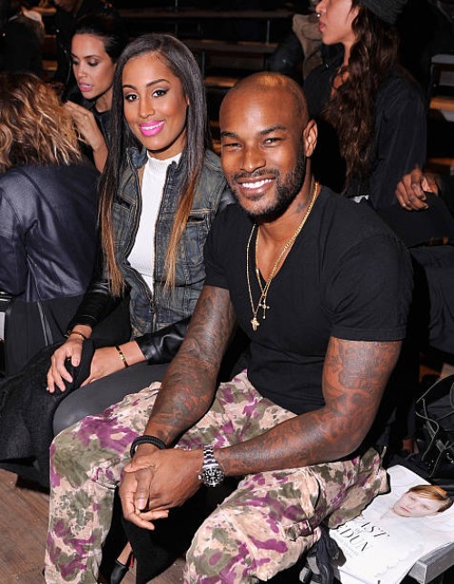 Skylar Diggins and model Tyson Beckford attend the En Noir fashion show during Mercedes-Benz Fashion Week Fall 2014 at Park Avenue Armory on February...