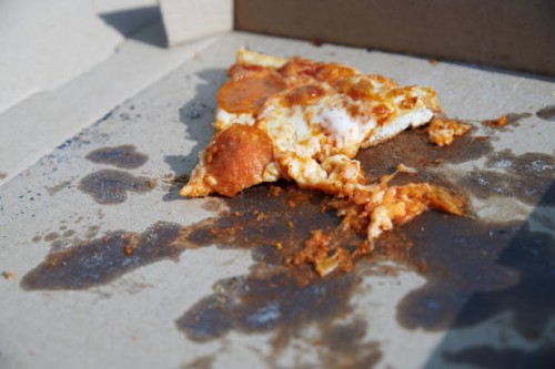 slice of pepperoni pizza inside the pizza cardboard box - junk food stock pictures, royalty-free photos & images