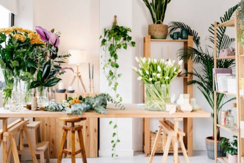 small flower business. florist and small business concept. - home decoration stock pictures, royalty-free photos & images