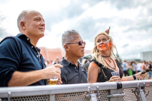 small group of diverse senior friends at a dance event - concert stock pictures, royalty-free photos & images