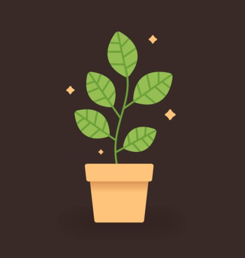 small potted plant - garden decoration stock illustrations