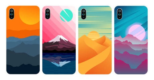 smartphone cover, stylish colored case - fashion stock illustrations