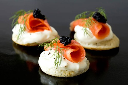 smoked salmon blinis - food stock pictures, royalty-free photos & images