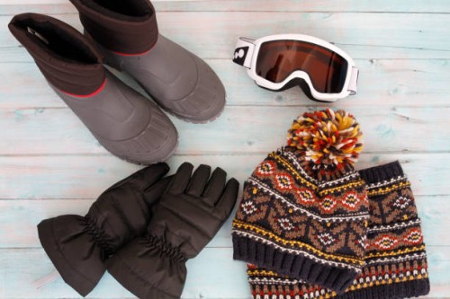snow accessories. flat lay - fashion stock pictures, royalty-free photos & images