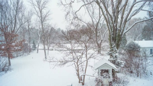 snowy landscape - garden decoration stock pictures, royalty-free photos & images