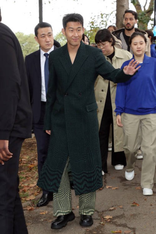 Son Heung-min attends Burberry s/s24 Collection catwalk show at Highbury Fields during London Fashion Week September 2023 on September 18, 2023 in...